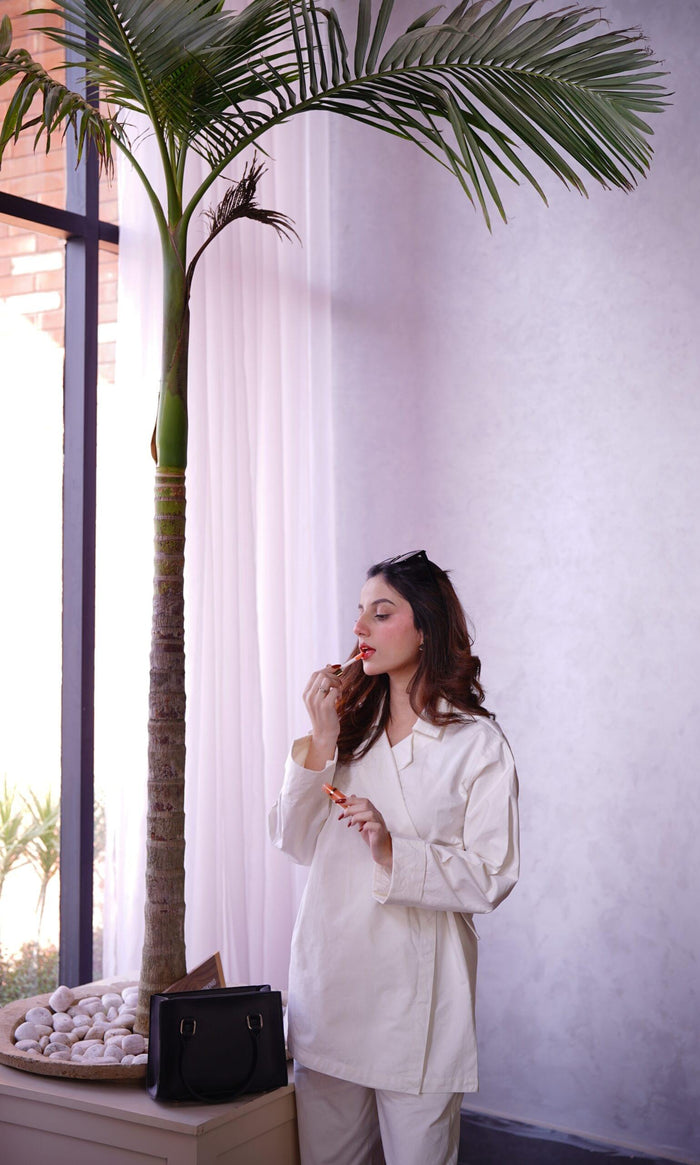 Ivory Kimono Wrap Co-Ord Set